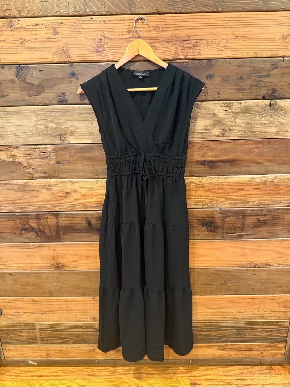 Rachel Zoe Black Sleeveless V-Neck Tiered Maxi Dress - XS